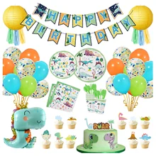 Nicro Dinosaur Party Supplies Birthday Wall Hanging Table Decoration Lantern Balloon Paper Banner Kids Birthday Party Tableware