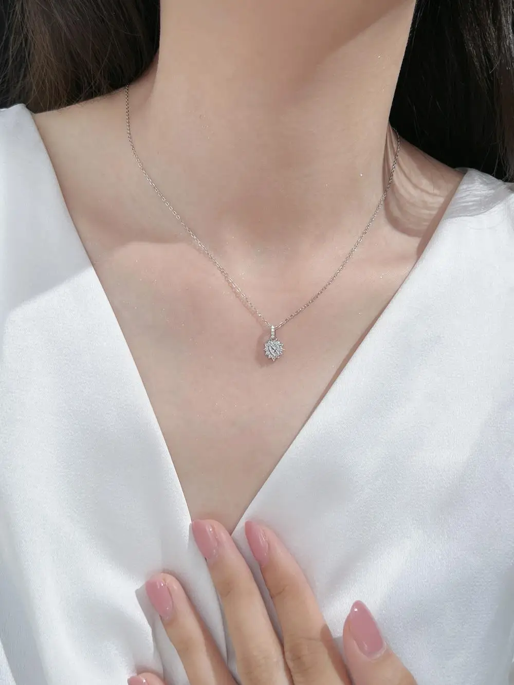 KAKODIY Heart Pendant 925 Sterling Silver Women's Necklace Girls Engagement Wedding Jewelry Necklace detail 5