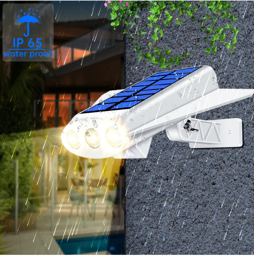 product 360 degree adjustable powerfull solar security sensor led dummy camera light simulation camera wall mounted solar led lights-38