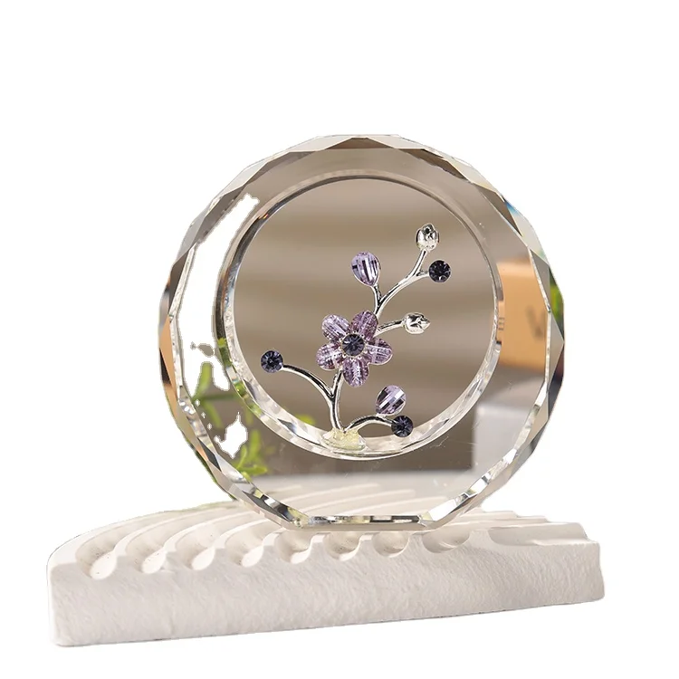 wholesale professional factory Souvenir decoration gifts wedding Crystal round plum blossom style for Valentine's Day Favors