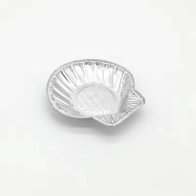 QB42 Contoured Aluminum Foil Bowl Shell Shaped Cake Tray Shaped Pasta Bowl Stackable Foil Bowl