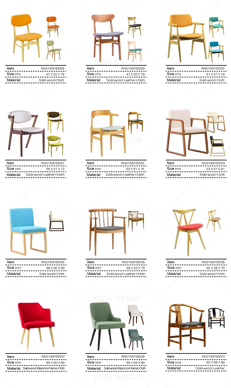 Hot Sale Modern Simple Style Restaurant Furniture Ash Solid Wood Frame Restaurant Chairs Wooden Chair Dining Chairs