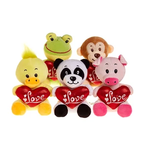 Giant Monkey Bear Duck Pig Frog Panda Stuffed Plush Holding Red Love Heart Valentine's Day Gifts