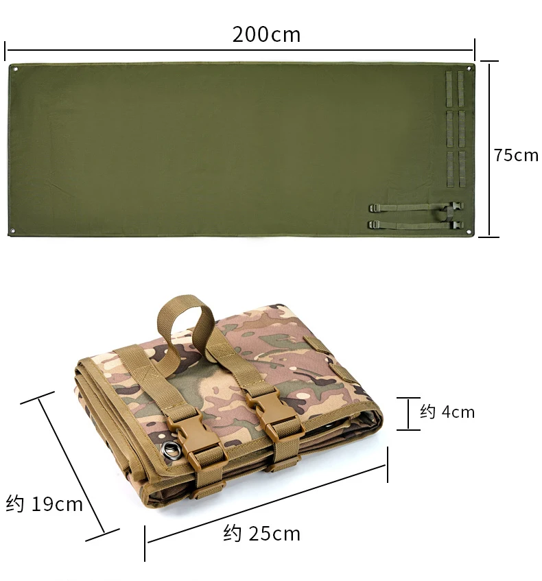 JSH Tactical Prone Padded Roll-Up Picnic Shooting Mat Molle Range Gear for Hunting Training Personal Defense Equipment