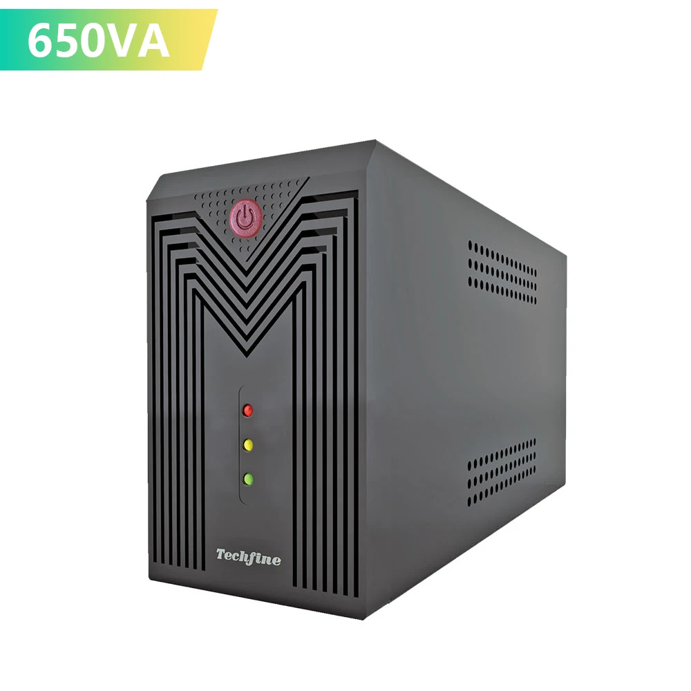 Techfine High Quality UPS 650VA 360Watt UPS For house PC/Fax/Modem Backup OEM Brand Uninterruptible Power Supply System