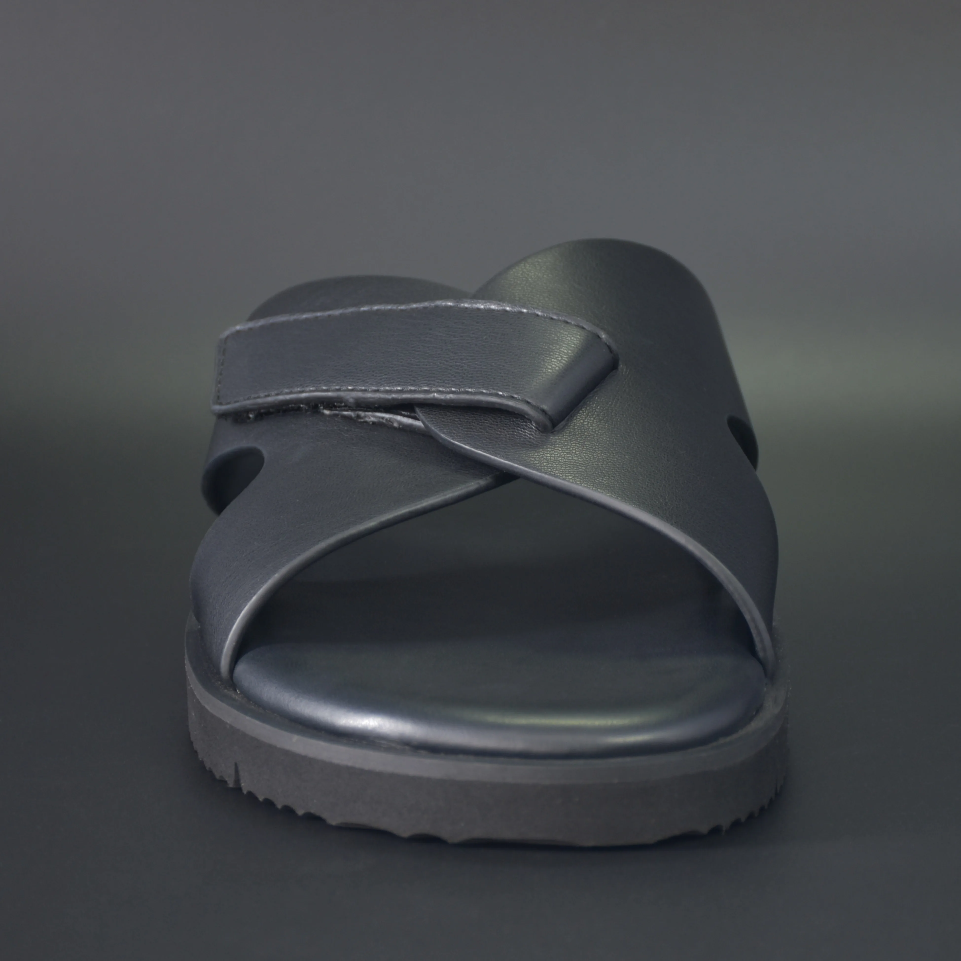 YIHE MS-003  Men's Genuine Leather Slides Sandals Original Quality Rubber EVA Sole Platform Style Soft PU Insole for Beach Use