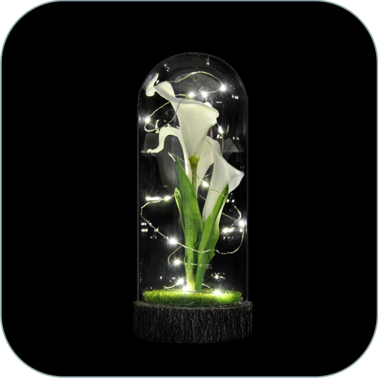 artificial rose galaxie flower in glass dome single galaxy rose with led lights perfect valentines day gifts centerpiece flower supplier