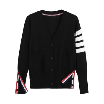 Women's Casual Single-Breasted V-neck Cardigan Sweater Coat New 2025 Knit Top Anti-Pilling for Autumn Clothing Wholesale Hyun