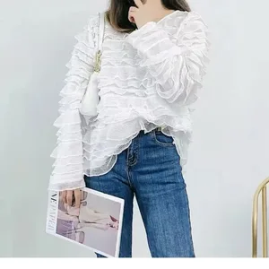 Wholesale Spring 2026 New Fashion Elegant French Niche Lace Hook Loose Long Sleeve Women's Shirt