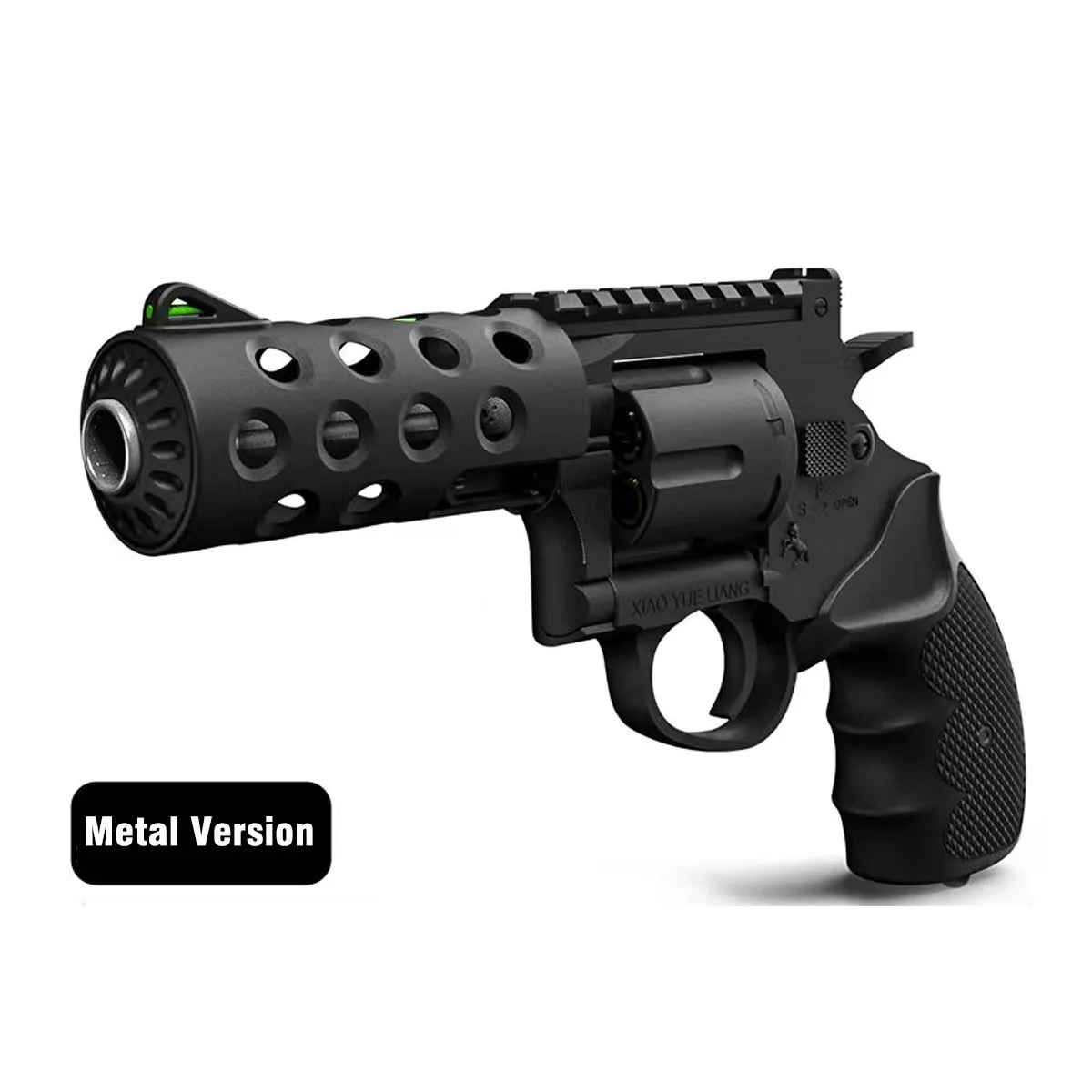Foam Dart Game Realistic Metal Revolver Toy Gun W/ Soft Foam