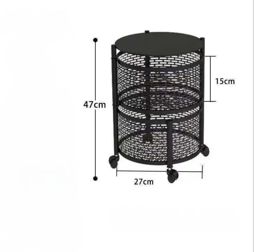Circular Cylindrical Rack New household stainless steel floor standing multi-layer storage rack ...