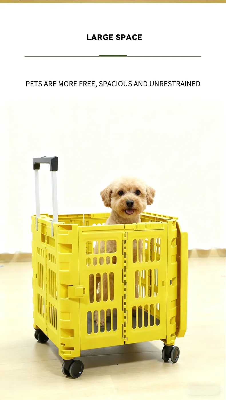 New Outdoor Camping Trolley Collapsible Cart Pet Out Carrying Cart High Quality Cart pp Material Cart supplier