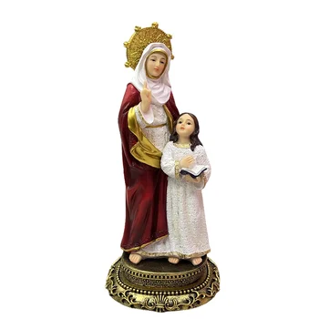 Wholesale custom religious items Resin Catholic Renaissance Religious Figurine figurine Saint Anne with Mary Statue