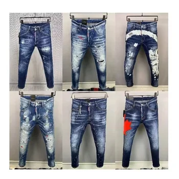 Gingtto Wholesale Destroy Pantalones Blue Jeans Mens Ripped Skinny Stretch Denim Pants Slim Men'S Jeans