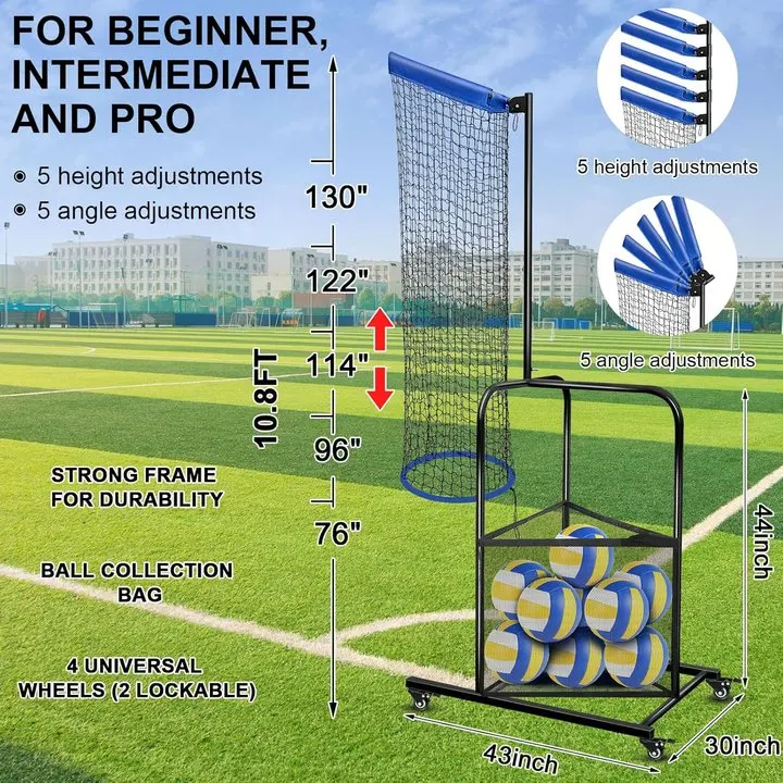 Volleyball Setter Trainer Net Adjustable Angle Volleyball Target Net for Indoor/Outdoor Practice Volleyball Training Equipment