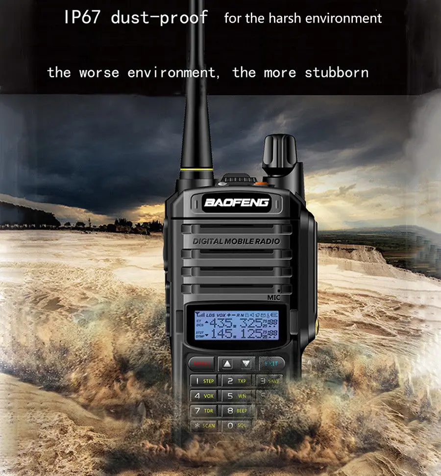 Source Baofeng UV-9R Plus Waterproof Walkie Talkie UHF/VHF Long Range Way  Radio on