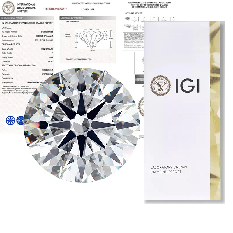 Wholesale Igi Certified Carat Cvd Lab Grown Round Diamonds