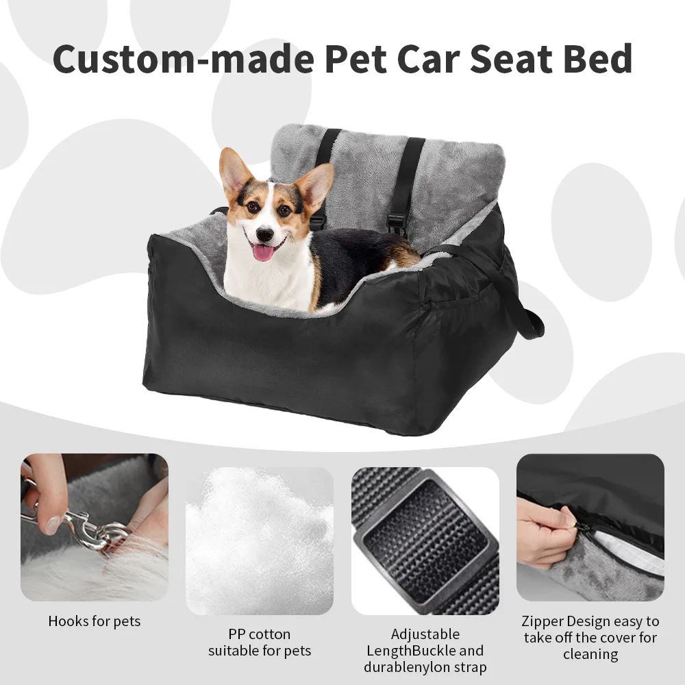 Wholesale washable travel safety luxury portable dog car booster seat bed manufacture