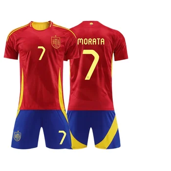 2024 Spanish European Cup Yamal jerseys Children's Customization of Morata Football Team's Home and Away Teams.