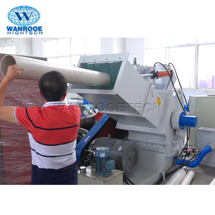 Plastic Crushing Machine HDPE PVC Plastic Pipe Crusher with Claw Knives