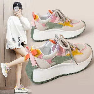 New 2026 Height-increasing Casual Breathable Thick-soled Color Blocking Travel Casual Shoes