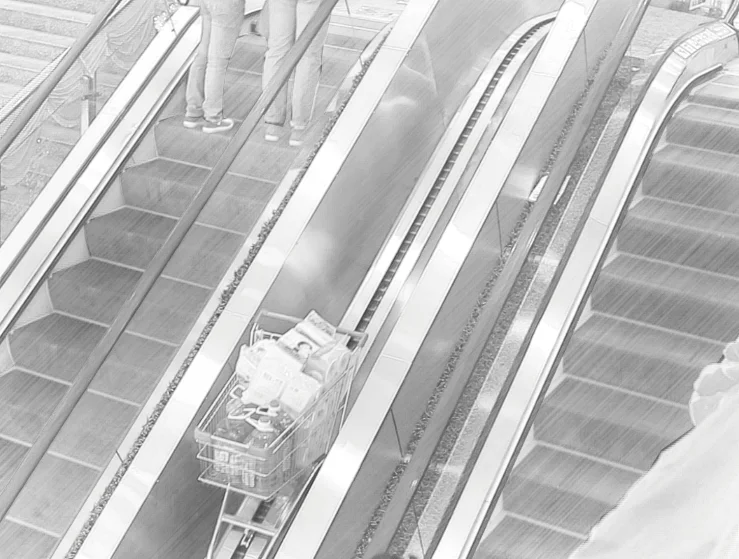 Smooth And Safe Shopping Mall Trolley Escalator / Shopping Cart