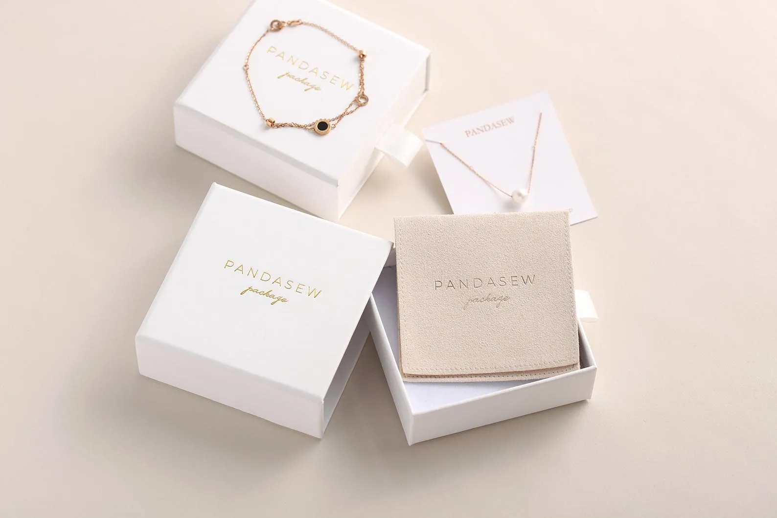 Pandasew Luxury White Cardboard Paper Bracelet Necklace Jewelry Boxes ...