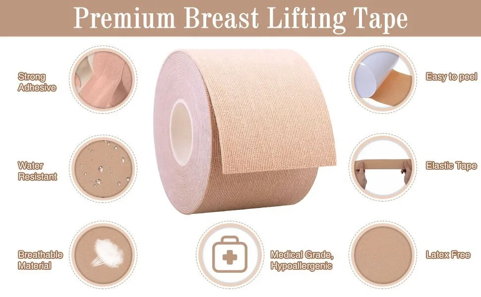 TMISHION Ruban De Lifting Des Seins Boobytape - Soutien-Gorge Adhésif Invisible Pour Toutes Poitrines