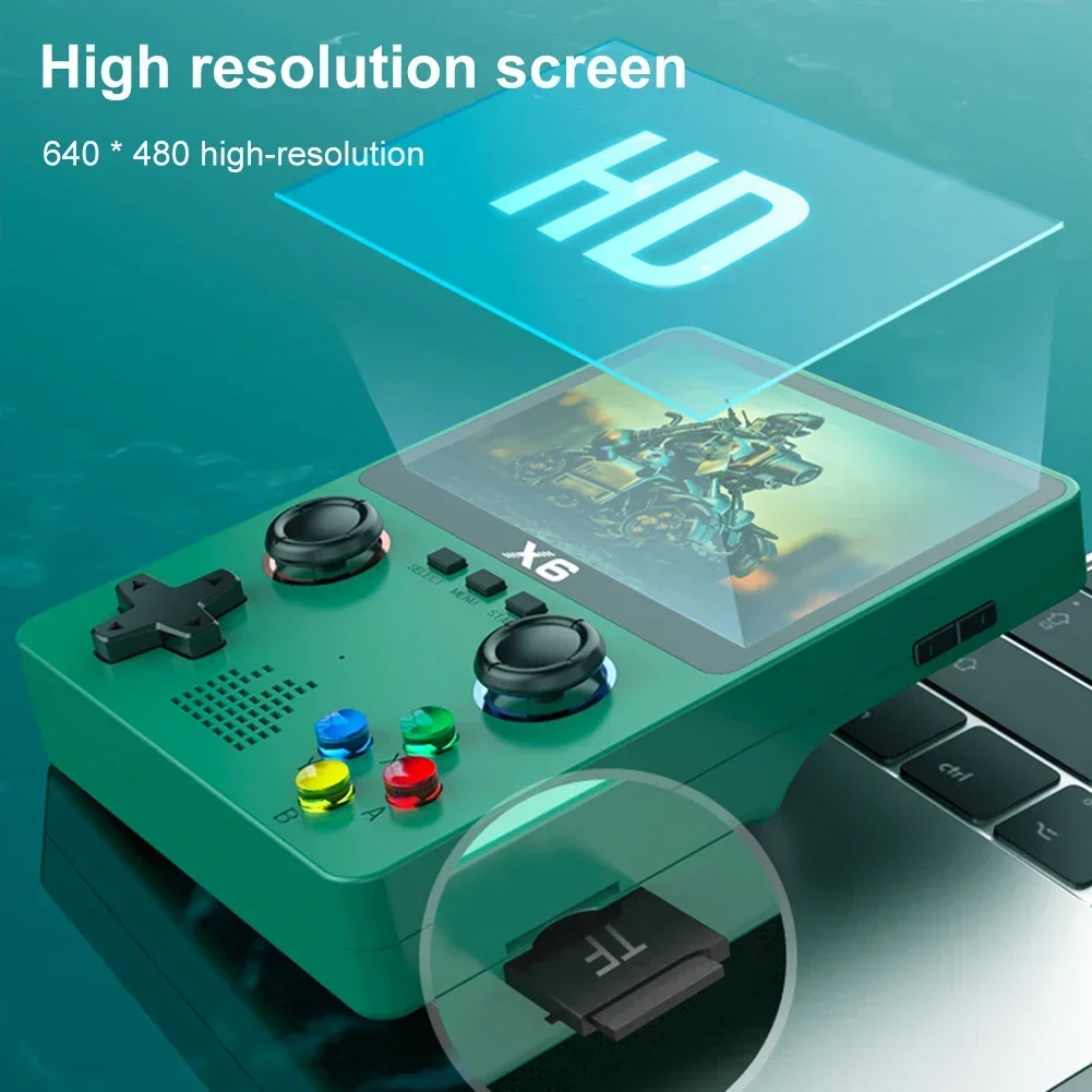 Flash Deals X6 Video Game Console 3.5inch Screen Handheld Player With Joystick 1000Games Wifi Gift for Children Christmas Gifts