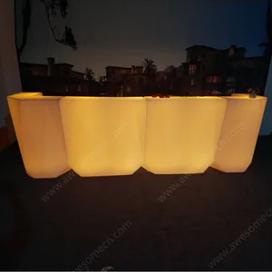 Modern LED Lighting Stylish Luminous Plastic Wine Barrel Inspired Counter Table for Home Bars Living Rooms