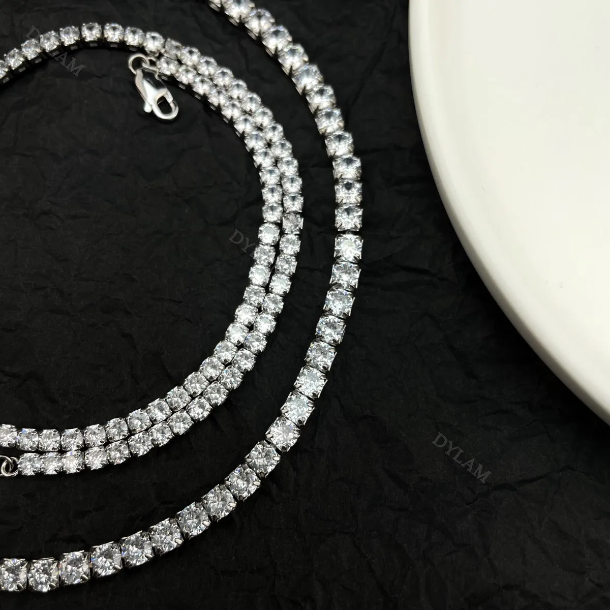 KAKODIY Platinum Necklace Style Hip Hop Cuban Cubic Zirconia Chain Necklace Real Sterling Silver Ice Out 925 Tennis Chain detail 1