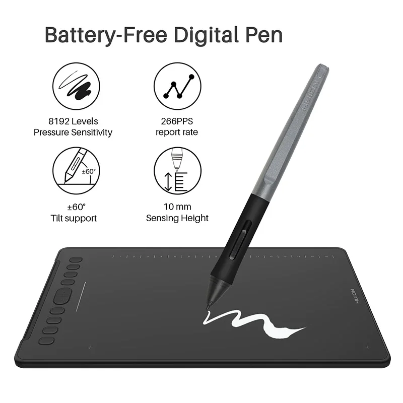 Huion H1161 11inch Painting Board Other Computer Accessories Support Cellphone Battery Free Digital Pen Graphic Tablet - Image 3