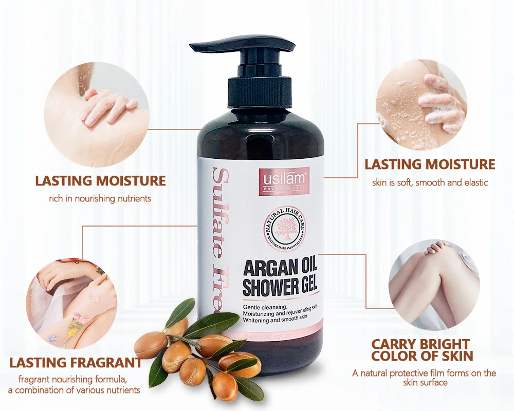 
Высший рейтинг натуральные органические Глубокая чистка отбеливающий марокканское аргановое масло гель для душа 