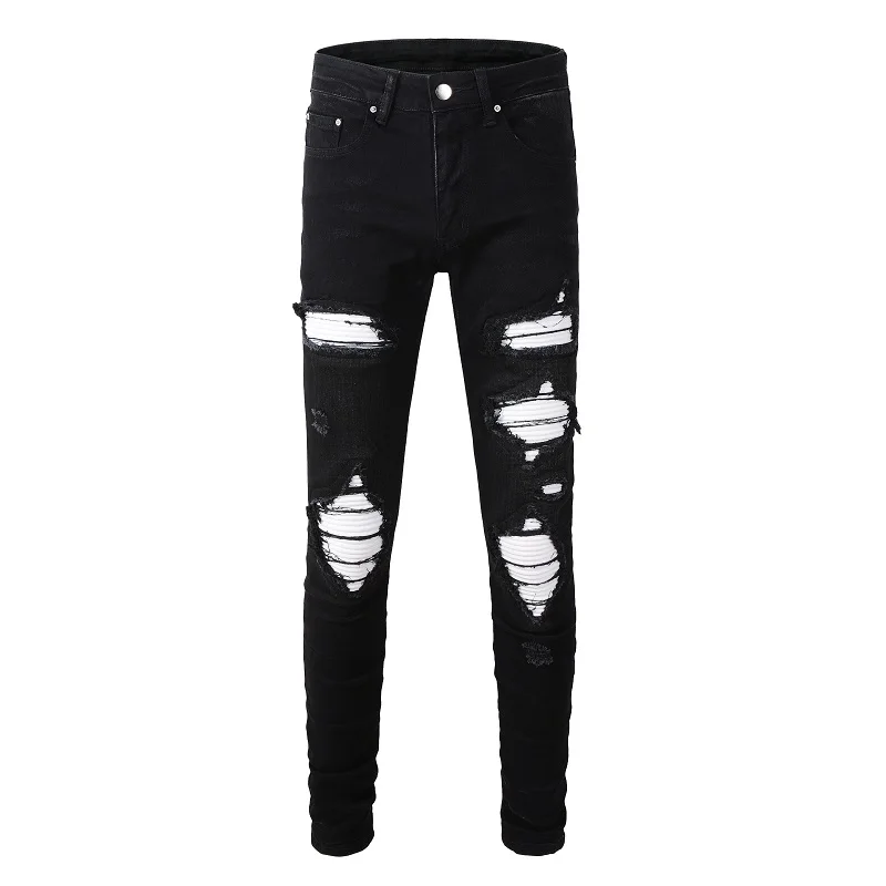 Skinny Cargo Ripped Jeans Wholesale Fashion Ripped Skinny Jeans - Main Image