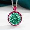 White Gold Parra green pendant with Chopin chain