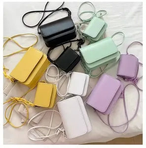 Women Pu Leather Day Clutches Candy Color Shoulder Bags Women's Fashion Crossbody Bags Small Clutch Bags