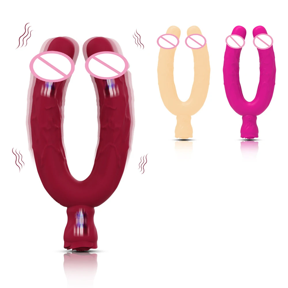 Double Dildo Sex Toys, G-spot Vibrator Double Sided Ended Lesbian Sex Toys for Couple with 10 Vibrating Modes, Adult Toy for Gay Double Dildo Sex Toys, G-spot Vibrator Double Sided Ended Lesbian Sex Toys for Couple with 10 Vibrating Modes, Adult Toy for Gay