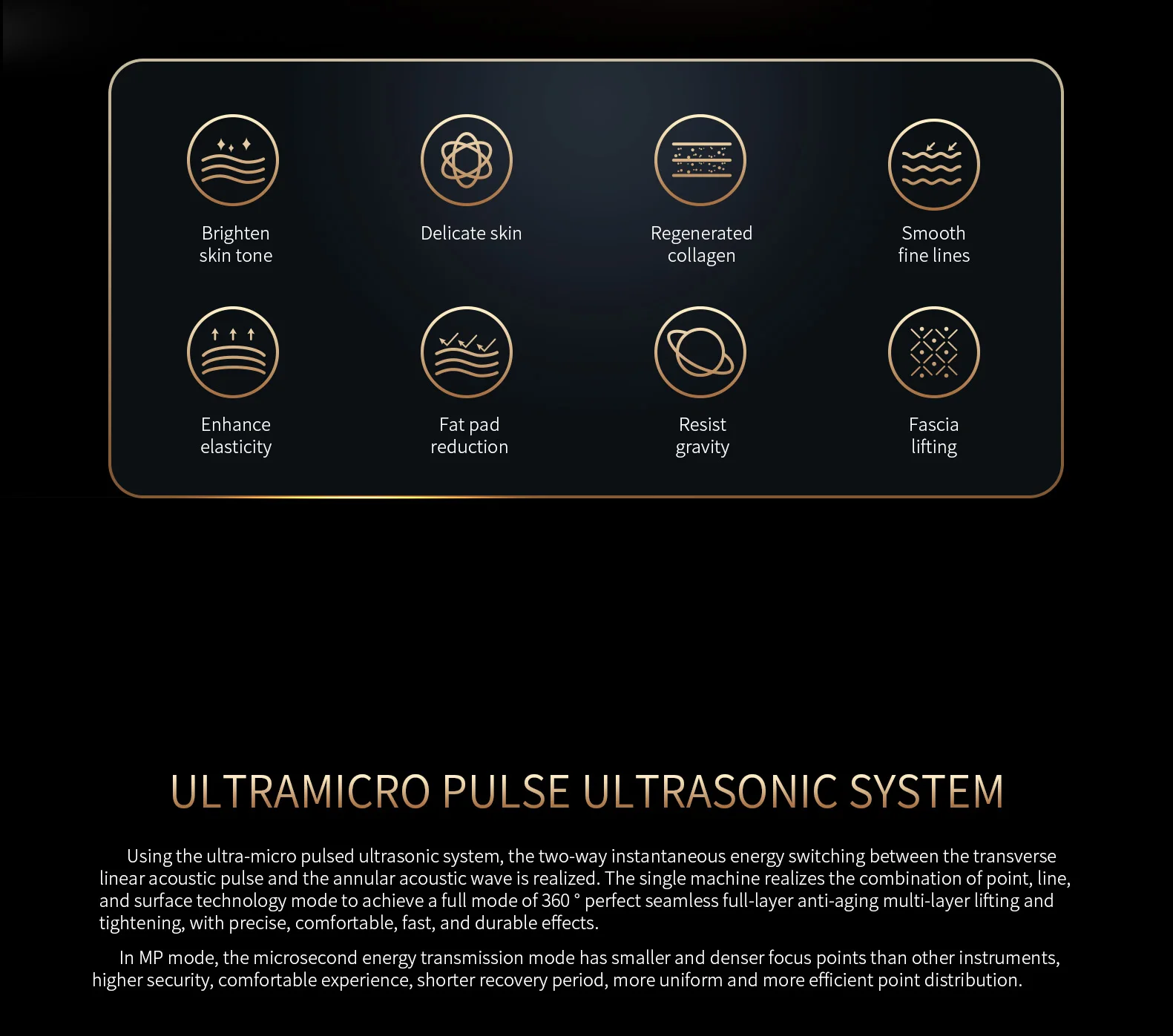 2023 New Model Gold TT 12 D Face Lift Machine 2 in 1 Rotating 360 12D Hifu Mmfu MPTSTL