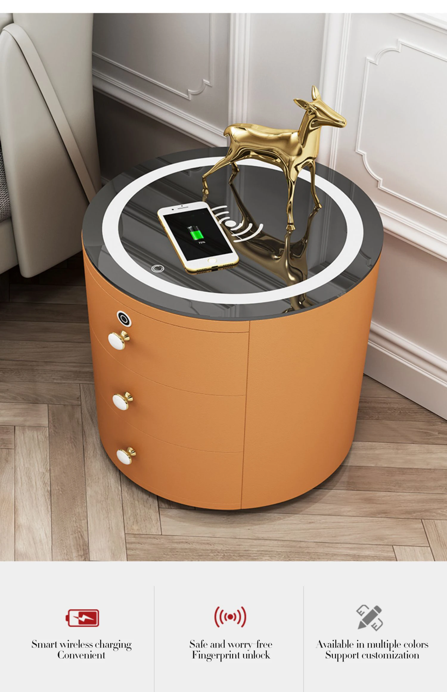 Hqslp Smart Bedside Table Smart Led Bedside Table Kids Bedside