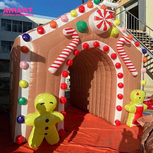 【モデル】 クリスマスフェスティバルジェミーインフレータブルキャンディーアーチ、屋外装飾用インフレータブルジンジャーブレッドハウス Buy
