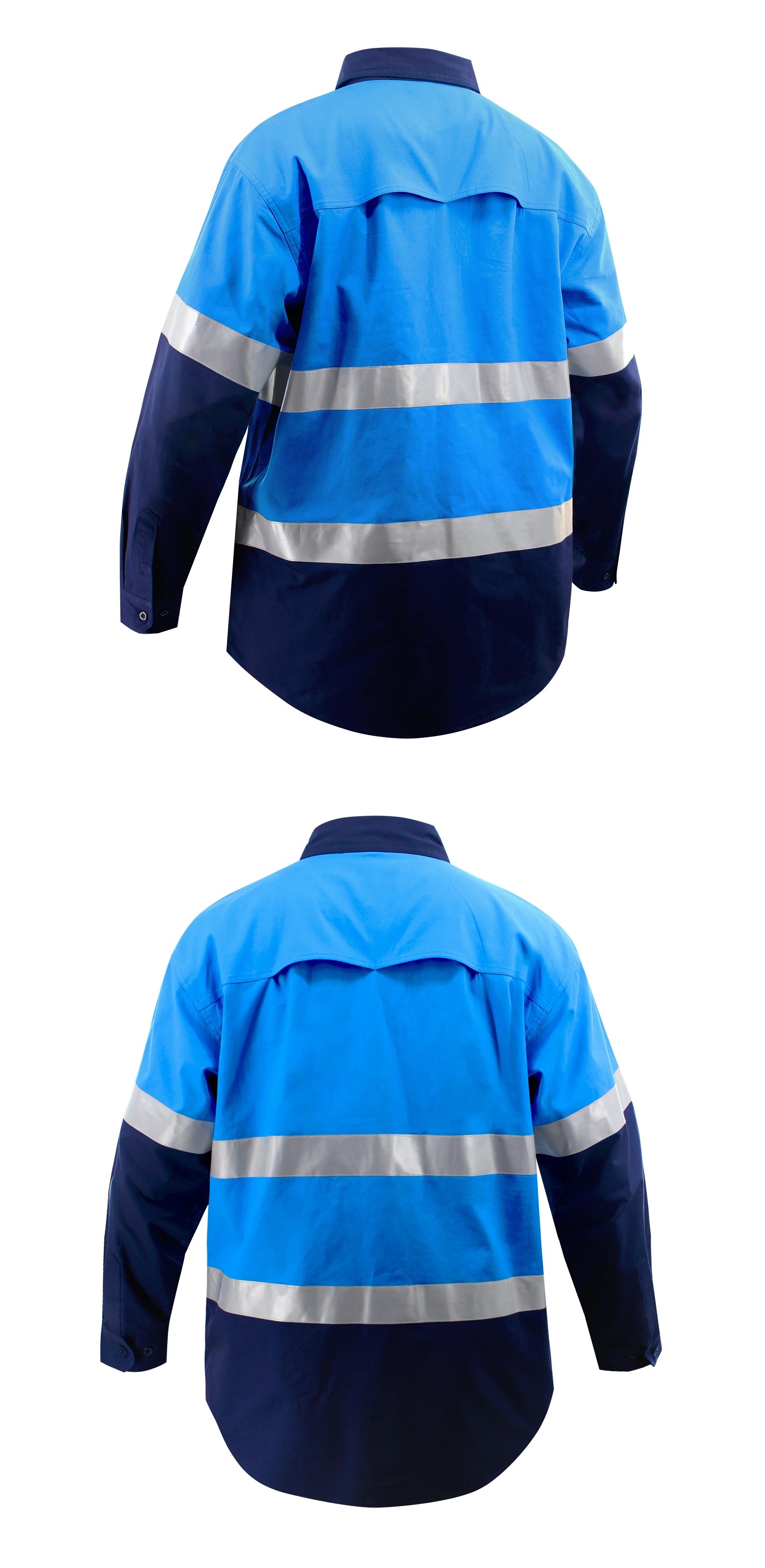 Custom Royal Blue Hi Vis Safety Shirt Reflective Road Safety Mining