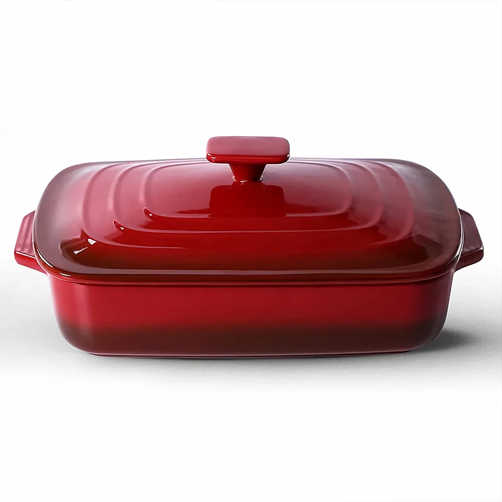 Производитель керамической формы для выпечки, набор посуды с крышкой