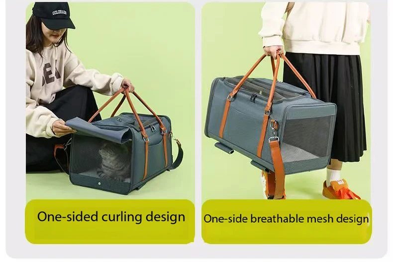 product large pet stroller wagon 4 in 1 expandable cat carrier with telescopic handle universal wheels travel folding dog cat push-7