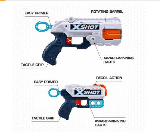 JY316740 - Double Kickback Double Reflex 6 Foam Dart Blaster