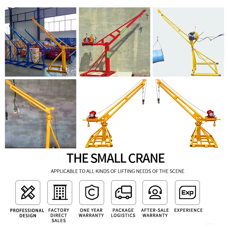 Lifting Equipment 300kg 500kg 800kg 1000kg Hand Operation Mobile Mini Crane Portable Small Lift Floor Crane