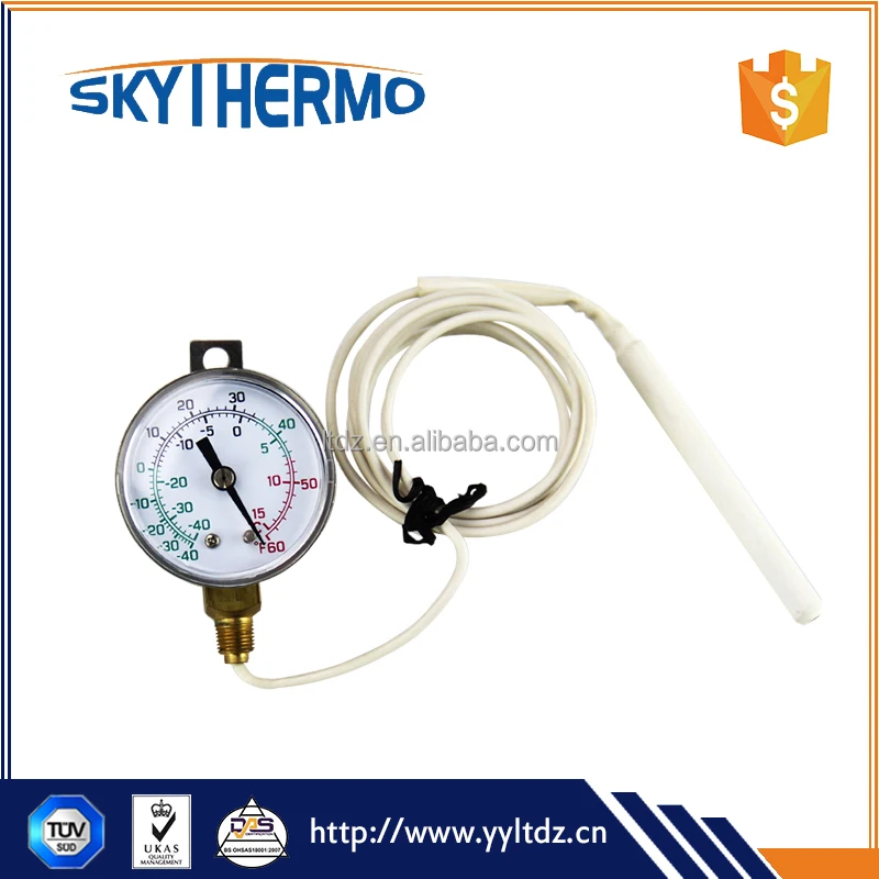 SS Case dial 50mm Capillary thermometer HVAC use Dial thermometer with