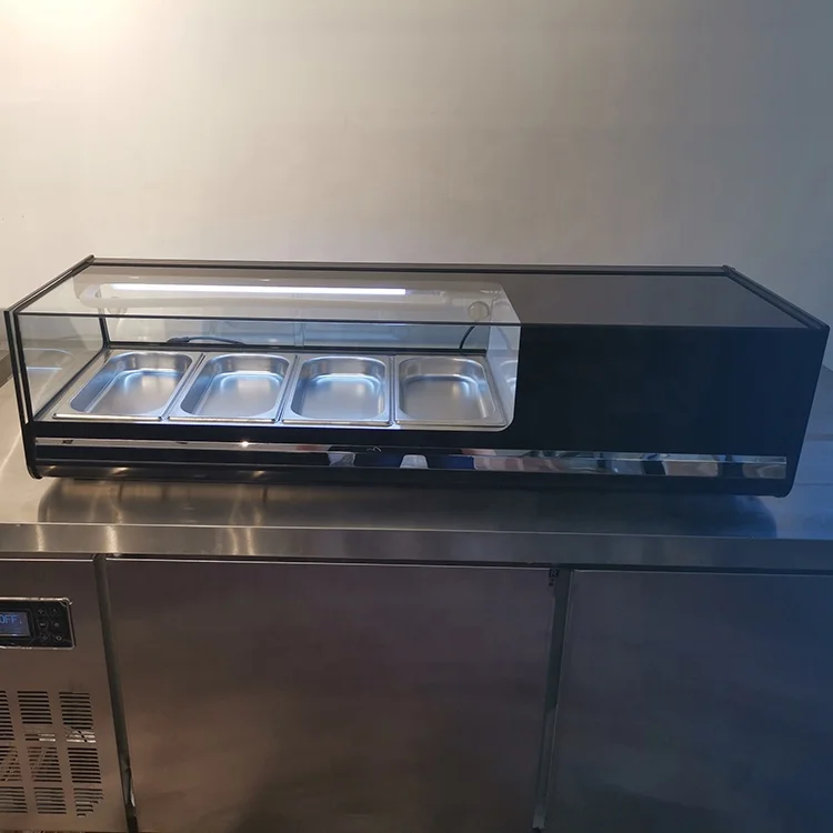 Freezer Glass Commercial Fridge Table Top Display Supermarket Sushi Case Benchtop Display Fridge