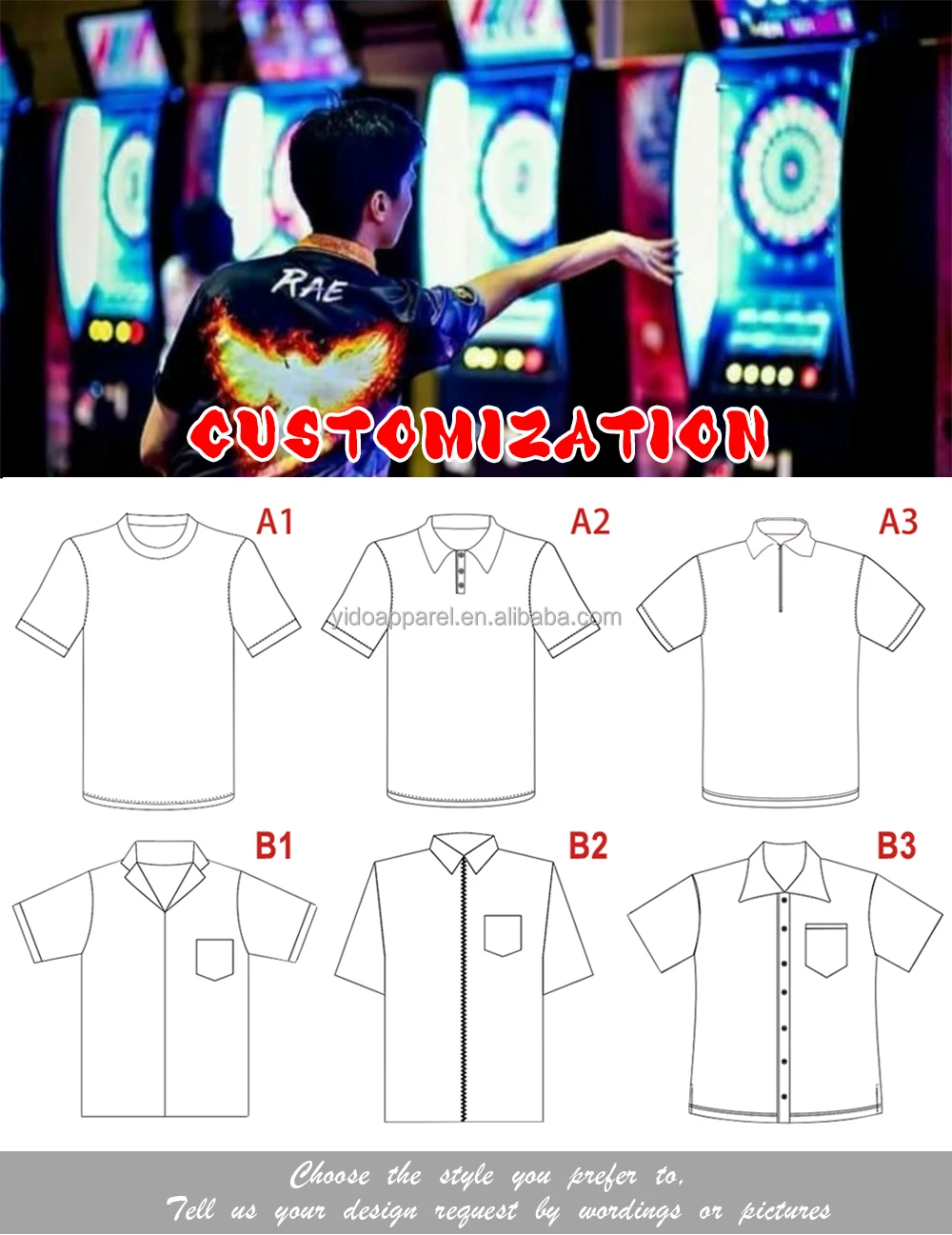 Personalised Design Your Own Dart Shirt Custom Team Button Up Dart