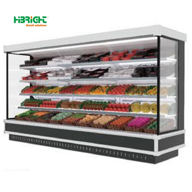 5-Shelf Beverage Display Refrigerator for Supermarkets - Open Chiller Without Door