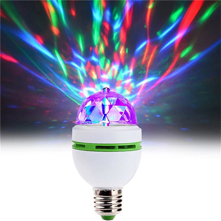 E26 Disco Light Bulb Rotating RGB Party Light Lamp LED Strobe Light Multi Crystal Disco Bulb for Disco Birthday Party Club Bar